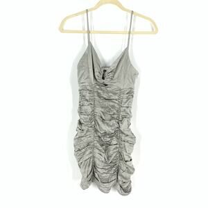 Zara Silver Ruched Mini Dress Women's Size Small